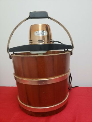 Vintage Proctor Silex Homemade Ice Cream Maker With Wooden Bucket/electric