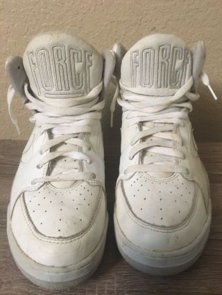 Vtg 1991 Nike Court Force White Leather Hi Top Sneakers 910608 - Ib Us Men 