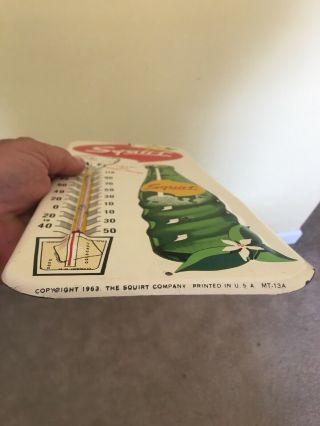 Vintage Squirt Soda Tin Thermometer Sign,  All And,  1963 Mt - 13a