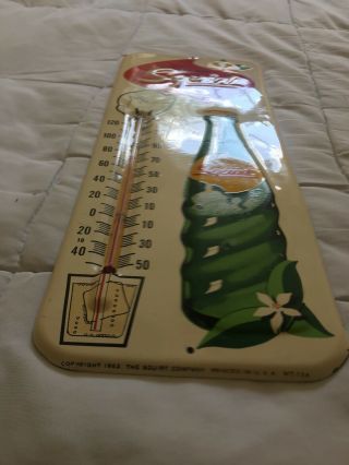 Vintage Squirt Soda Tin Thermometer Sign,  All And,  1963 MT - 13A 3