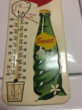 Vintage Squirt Soda Tin Thermometer Sign,  All And,  1963 MT - 13A 8