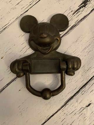 Vintage Disney Solid Brass Mickey Mouse Door Knocker