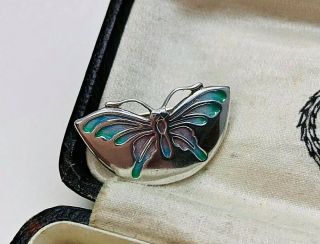 Vintage Norman Grant Sterling Silver Scottish Enamel Butterfly Brooch/pin