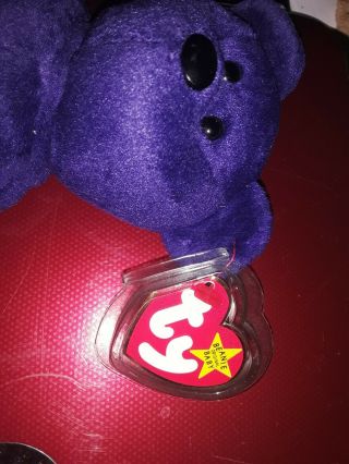 EXTREMELY RARE TY BEANIE BABY PRINCESS BEAR FLOWER SEWN IN WRONG PLACE 2