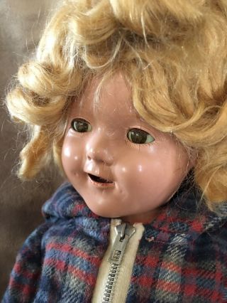 Shirley Temple Ideal Company Composition Antique Doll In Skates 7