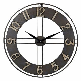 Wall Clock 23.  6 Inch Oversized Rustic Vintage Metal Silent Non Ticking Arabic