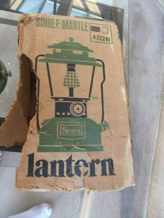 VINTAGE SEARS ROEBUCK AND CO.  SINGLE MANTLE LANTERN 1/72 with box 8