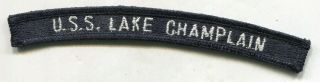 Vintage Us Navy Uss Lake Champlain Aircraft Carrier Patch Tab