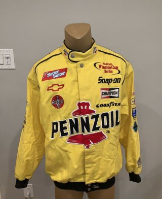Vintage Chase Auth Sz Xl Yellow Racing Jacket Penzoil Dale Earnhardt Nascar
