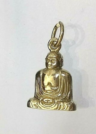Vintage 9ct Gold Buddha Charm Pendant Hallmarked Not Filled Or Ptd