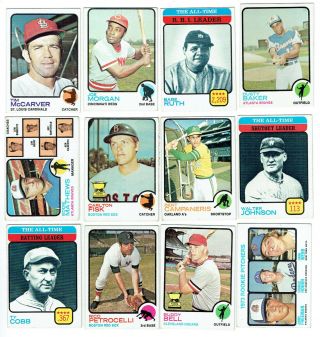 1973 Topps Near Complete Baseball Card Set Vintage 471 Of 660 Cards W/ 49 Hi 