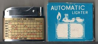 Rare Vintage 1970 S.  F.  Giants Baseball Schedule Cigarette Lighter