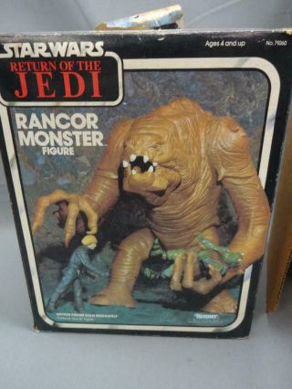 Vintage STAR WARS Return Jedi Rancor Monster 100 w Ties & Insert 2