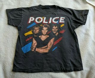 Vintage Police Synchronicity Tour Shirt Size Large 80s 1980s The Police Concert