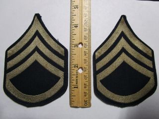 Us Army Staff Sergeant Rank Patches Khaki Thread On Black Cloth