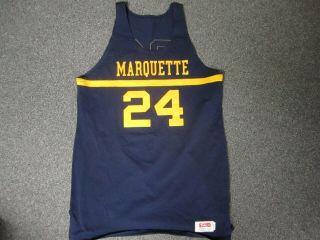 Marquette Warriors 1968 George Thompson Road Jersey Size 48 Sand Knit Rare