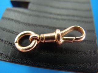 Stamped 9ct Victorian 9ct Gold Dog Clip & Hm Jump Ring For Albert Chain 1.  6g