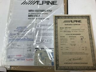 Alpine MRV - F407 DC 4 Channel or 2 Channel Vintage Car Amp 2