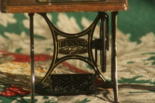 Dollhouse Cast & Wood Treadle Sewing Machine Bodo Hennig 5