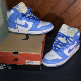 Vtg 1999 Nike Dunk High Le Carolina Blue 630355 - 144,  Men’s Size 13