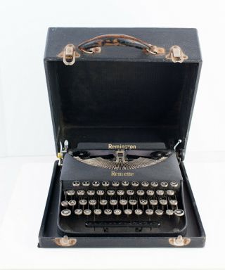 Antique Vintage Remington Remette Portable Typewriter With Case