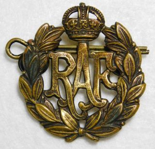 Wwii Raf - Royal Air Force Brass Hat Cap Badge W/pin Nhm