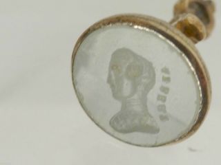 Victorian Intaglio Wax Seal Fob Prince Albert Royalty Historical Figural Charm