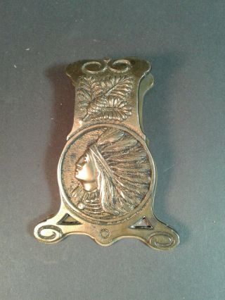 Vintage Brass Paper Clip Indian Head