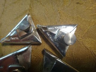 Vintage Sterling Silver Hand Engraved Collar Tip 2 Pair - S&H USA 6