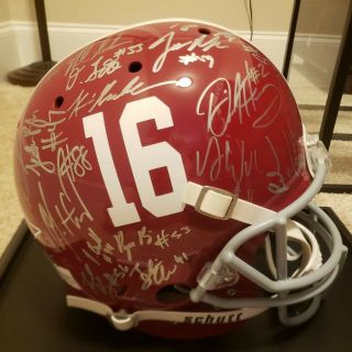 Nick Saban,  Derrick Henry Autographed Alabama Fs Helmet With 36 Total Sigs Rare