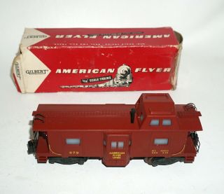 Vintage American Flyer Gilbert 25036 Deluxe Action Caboose W/ Box Ab59