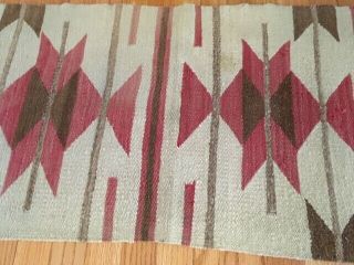 Vintage Hand Woven Southwest Wool Rug/weaving Geometric design/Fiber Textile art 2