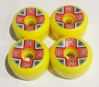 Vintage Powell Peralta Nos Crossbones Yellow 64mm 95a Skateboard Wheels