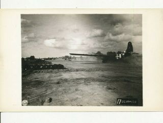 Wwii 1944 Us Army Sc 4x6 Photo 17 D - Day,  9 Waco Glider Airplanes Land In France