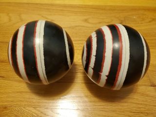 Set of 2 Black/Red/White Scorpion Pro Rubber Duckpin Balls 2