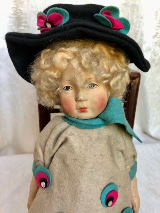 Sweet Vintage Lenci - Type Cloth Doll W Movable Head & Joints 11.  5 "
