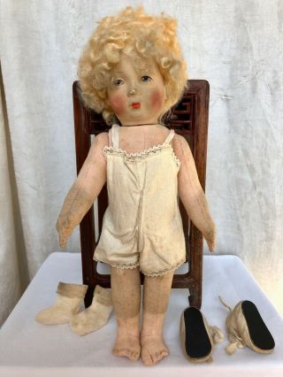 Sweet Vintage Lenci - Type Cloth Doll w Movable Head & Joints 11.  5 