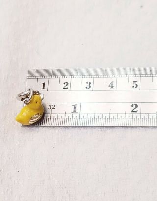 RARE Tiffany & Co.  Sterling Silver Yellow Enamel Rubber Duck Charm Pendant Clasp 10