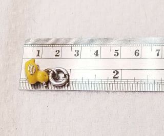 RARE Tiffany & Co.  Sterling Silver Yellow Enamel Rubber Duck Charm Pendant Clasp 9