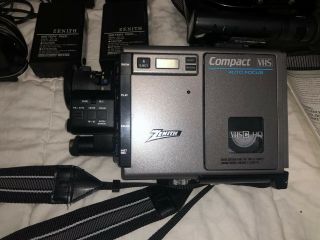Vintage Zenith VM6200 Compact VHS Camcorder with all accessories 2