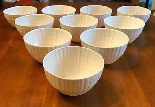 10 Vintage Belleek Limpet Cereal Bowls Yellow Base 3rd Green Mark Cond