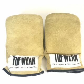 Vintage Tuf Wear Tan Leather Speed Bag Training Gloves Size Large,  Never Worn