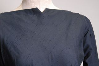 VTG 1940 - 50s Navy dress,  elegant Grace Kelly Style,  plus size 30 in.  waist 2