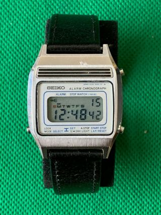 Vintage Lcd Seiko A639 - 5000 Alarm Chronograph Watch Vintage Quartz C1981