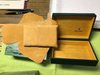 Vintage Rolex 90’s 68.  00.  01 Green leather Box / Case for all watches 4