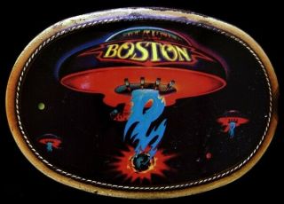Mj06131 Vintage 1977 Pacifica Boston - Space Ship Rock Music Band Buckle