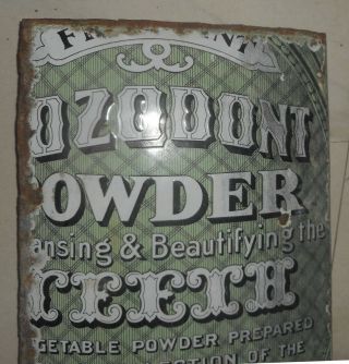 Early 1900s Vintage Enamel Sign Board of Sozodont For Teeth by Patent Enamel Co 3