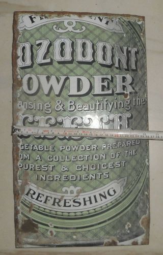 Early 1900s Vintage Enamel Sign Board of Sozodont For Teeth by Patent Enamel Co 5