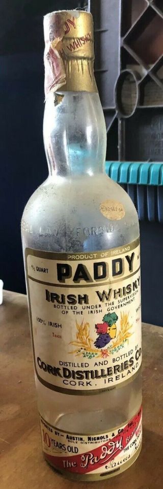 Vintage Paddys Irish Whiskey Bottle