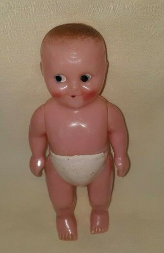 Vintage Hard Plastic Renwal Dollhouse Baby Doll 5 " No.  9 Rare $159.  99